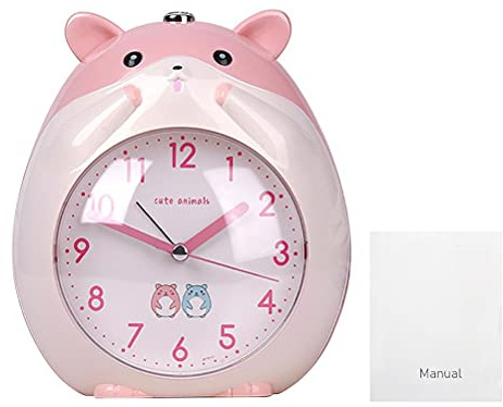 HUSHUI Kinderwecker, Kinderwecker Schlummerfunktion Cartoon Hamster Uhr mit Nachtlicht Lernwecker Jungen und Mädchen