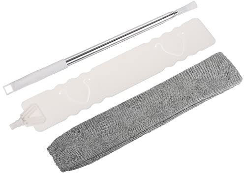 sourcing map Nettoyage Plumeau avec Rallonge Perche 32 à 100 Pouce Lavable Réutilisable Pliable Écart Brosse pour Haut Plafond Magasins Meubles, Blanc