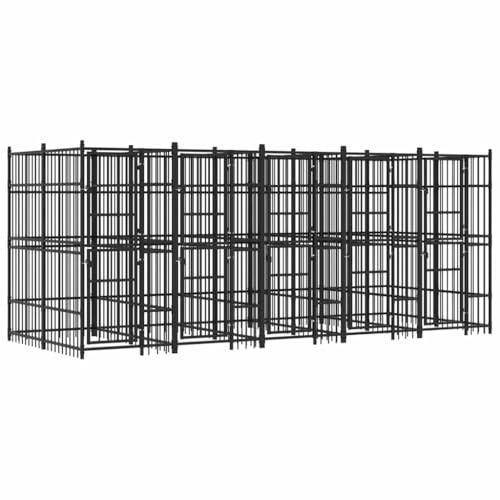 vidaXL Hundgård för utomhusbruk stål 9,22 m², hundhus, hundburar, inhägnad, hundbur, hundstaket, inhägnader, hundstaket, hundgård, hundgårdar