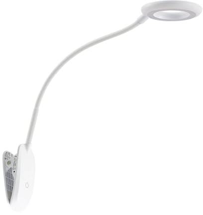 PRIOS LED Klemmleuchte Harumimit USB Anschluss dimmbar (Modern) in Weiß (1 flammig,) - Tischlampe Tischleuchte Leselampe Nachttischlampe Arbeitszimmerleuchte