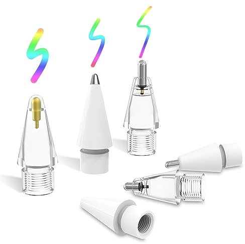 MoKo 6er Pack Ersatzspitzen Kompatibel Mit Apple Pencil Pro/USB-C/2./1. Gen | Metall/Kunststoff Spitzen Für iPad Stylus Hohe Präzision Langlebig Hohe Empfindlichkeit Kein Verschleiß