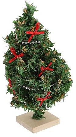 Warmhm Miniatur Weihnachtsbaum Holz Dekofigur Stilvolle Mini Haus Weihnachtsdekoration Handgefertigtes Sicheres Material Für Puppenhaus Weihnachtslandschaft Vielseitige Tischdeko