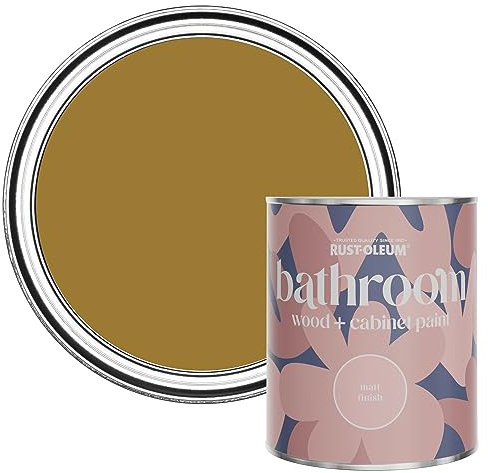 Rust-Oleum Yellow Moisture Resistant Bathroom Wood and Cabinet Paint in Matt Finish - Wet Harvest 750ml