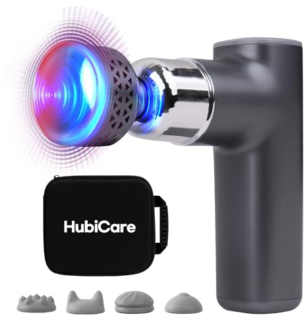 HubiCare Pistola per massaggio caldo e freddo, massaggiatore per tessuti profondi per alleviare il dolore, pistola per terapia muscolare portatile