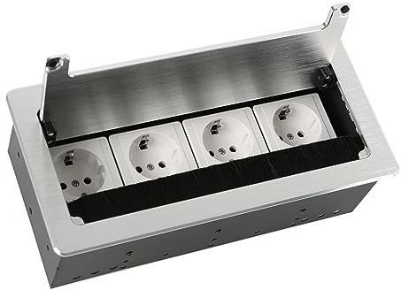 Bodensteckdose, Einbausteckdose 2-4-fach, Steckdose für den Schreibtisch, Multimedia-Kabelbox, Multimedia-Steckdose für das Büro zu Hause, versteckte Multifunktionssteckdose (4AC)