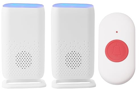 Notrufknopf für Senioren, IP68 Wasserdicht Notruf Kabellos Anrufknopf USB Wiederaufladbarer Empfänger Drahtlose Türklingel mit 980Ft Bereich für Home Ältere Krankenschwestern