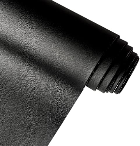 XHT slätt och mjukt enfärgat konstläder, 30 x 135 cm, för sömnad av gör-det-själv-artiklar som kläder och läderväskor (svart)