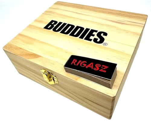 Rigasz Wooden Storage Rolling Box with Tips - 17cm x 15cm x 6.5cm