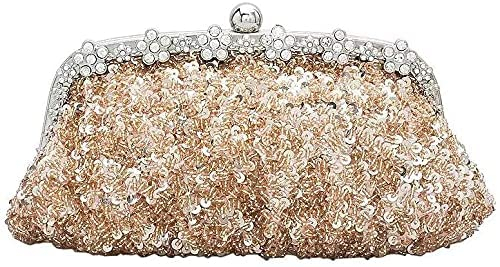 RajoNN Abendhandtaschen für Damen, Tasche, Clutch mit Pailletten und Perlen, Brauttasche, Hochzeitsfeier