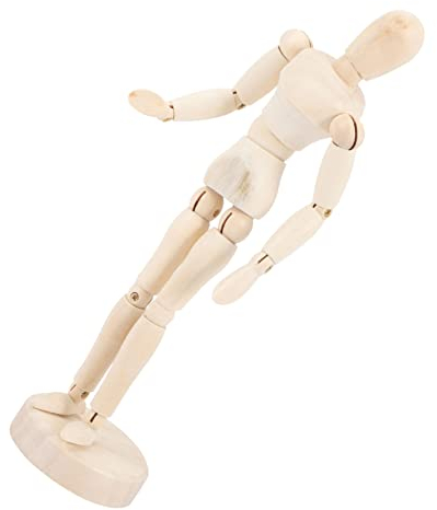 Lurrose Holzfigur Schaufensterpuppe Mit Beweglichen Gelenken 20cm Künstler Modell Für Zeichnung Und Dekoration Schreibtisch