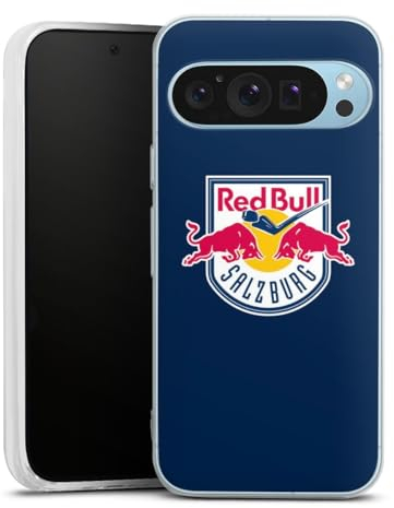 Silikon Hülle kompatibel mit Google Pixel 9 Case transparent Handyhülle EC Red Bull Salzburg Offizielles Lizenzprodukt Eishockey