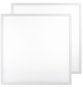 LUXULA 2er Pack LED Panel 62x62cm Rasterleuchte, 36W 3600lm, 4000K | Neutralweiß, flimmerfrei, mit Netzteil 230V, LED Deckenleuchte für Rasterdecke, Einlegeleuchte, Büroleuchte, Gewerbe