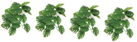 HANABASS 4pièces Plante Artificielle pour Terrarium Et Aquarium Décoration Réaliste pour Reptiles Et Poissons Plante De Paysage Simulée Facile à Entretenir Et Sèche Rapidement