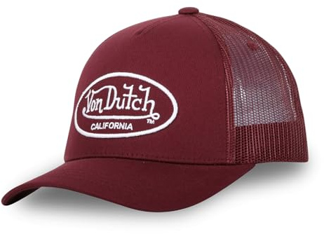 Von Dutch Kappe für Damen & Herren, verstellbar, Trucker-Cap LOF, verstellbar mit Strapback, Bordeaux/Weiß, One size