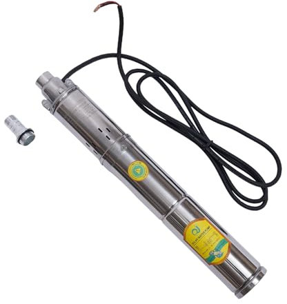 Bomba para pozos profundos, 24 V, 370 W CC, 2000 L/h, bomba sumergible sin escobillas, altura máxima de extracción 65 m, velocidad máxima de rotación 2850 rpm