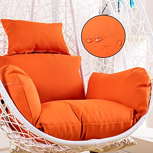 Korb Stuhlmatte Ersatzkissen for den Außenbereich, Kissen for Hängeschaukelstuhl, nur Kissen for Hängesessel, 8 Zoll ultradickes Hängekorbkissen, sonnenbeständiges Polster for den Sommer(Orange)