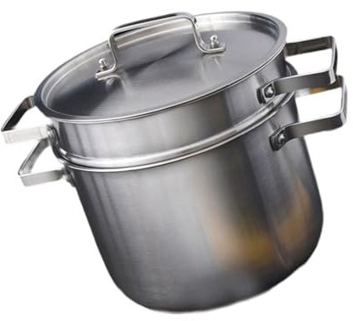JISADER Cacerola de Acero Inoxidable para cocinar Verduras, espárragos, Pasta, Olla Profunda para freír Huevos Duros, escaldar, freír Sopa
