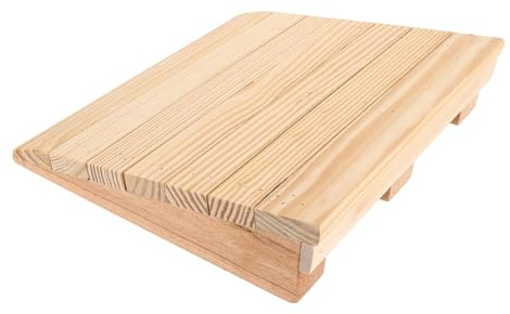 Holz Einfahrtsrampe für Türschwellen, Hausgebrauch mit Rillenfläche | Beige, Verschleißfest und Schadensresistent, für Möbel Rollen oder Scooter im Heim und Arbeitsbereich
