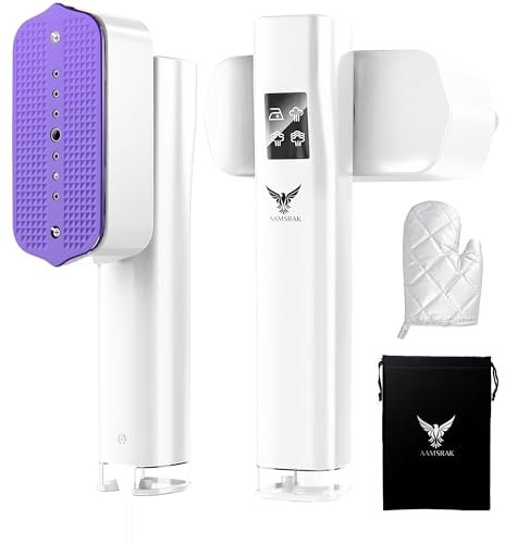 AAMSRAK Travel Steamer for Clothes, Dual Voltage 110-240V, Clothes Steamer, 20s Fast Heat-Up 1200W Handheld Garment Steamer, Portable Steamer Clothing, Mini Travel Iron, Travel & Home (White)