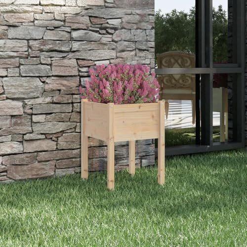 JHQHSM Fioriera da Giardino, Cassetta per piante Vaso da giardino Vasi per piante Fioriere da esterno Rialzato da giardino Adatto per Patio Giardino Balcone 50x50x70 cm in Legno Massello di Pino