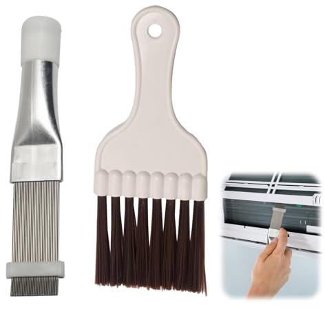 2 Stück Kondensator Kamm Trockner Kamm Klimaanlage,Lamellen ReinigungsbüRste Trockner Kondensator Reiniger Lamellenkamm,Reinigung Reiniger,WäRmepumpen Reinigungsset Flosse Cleaner