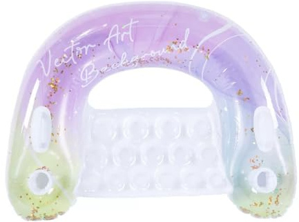 DEJIN Aufblasbarer Poolstuhl mit Flamingo-Muster, extra groß, 24,4 x 23,3 cm, PVC-Poolstuhl, faltbares Design für Erwachsene, Strand, Fluss und Party (Blau)