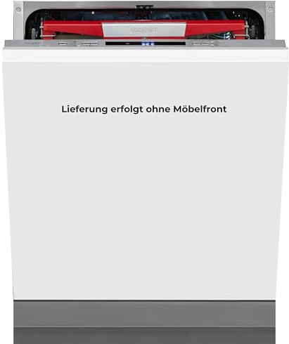 Exquisit Einbaugeschirrspüler 60cm Vollintegriert - 14 Maßgedecke & Inox | Besteckschublade, LED-Bodenlicht, Aquastop, 8 Spülprogramme, Automatischer Türöffner EGSP9614-E-031B, 24h Startzeitvorwahl