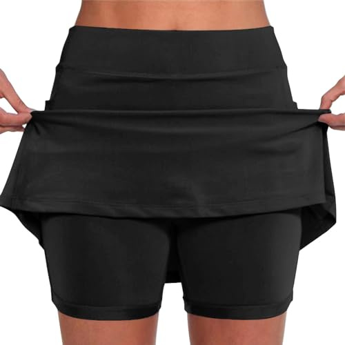 Jupe Femme Ete Jupes Femme Courte Volant Tennis Boheme Sport Micro Paillette Crayon Skirt Ecossaise Sexy Tenue Vente Flash 11#Noir XL