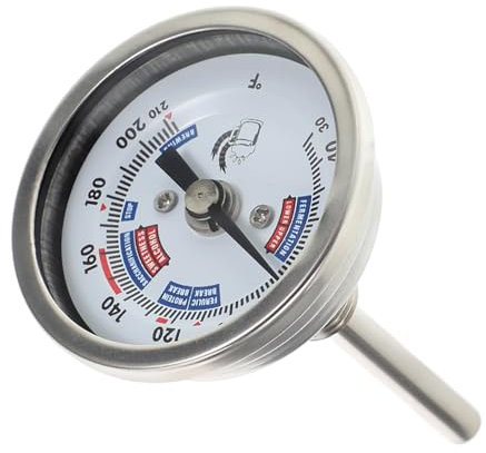 Mikinona Thermomètre à Vin à Cadran Acier Inoxydable Pour Brassage Thermomètre Pour Récipient à Vin Pour Vignerons