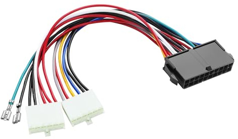 ELFJMZP ATX zu AT Stromadapter, 18AWG 20-Pin ATX zu 2-Port 6-Pin AT PSU Stromkabel, geeignet für ältere Modelle von 286, 386, und 486 Computern -20cm/7.87in