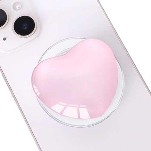 DOINEUFL 2PCS Phone Grip for MagSafe - Magnetic Phone Grips, Cute Heart-shape Expanding Moblile Cellphone Glass Holder, Secure Holder for Magnetic Cases, Wireless Charging Compatible (Light Pink)