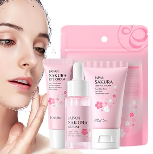 WJnflQN Kit Di Cura Della Pelle Da Viaggio | 30g Crema Viso Idratante | Siero Viso 17ml E Crema Contorno Occhi 15g Set Bellezza Lenitivo Nutriente Per Donne E Ragazze