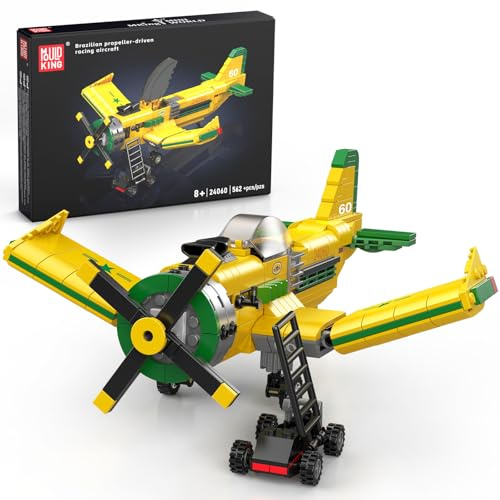 Mould King 24060 Flugzeug Baustein-Set für Kinder, 562 PCS Rennflugzeug Modell zum Bauen und Ausstellen, STEM Spielzeug Geschenk für Jungen und Mädchen ab 8 Jahren