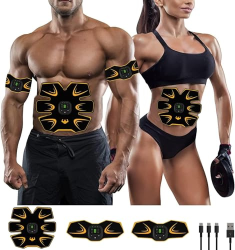 WARDBES ABS Trainer Muscle Stimulator, 8 Modes & 18 Intensities For Abdominal/Arm/Leg/Hip Training, EMS Muscle Stimulator, Electric Abdominal Muscle Toner