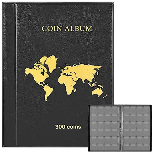 Album de collection de pièces de monnaie 480 pochettes - Collection Euro Coin - Album de rangement pour collectionneurs - Transparent - Album de collection de pièces de monnaie pour timbres, badges