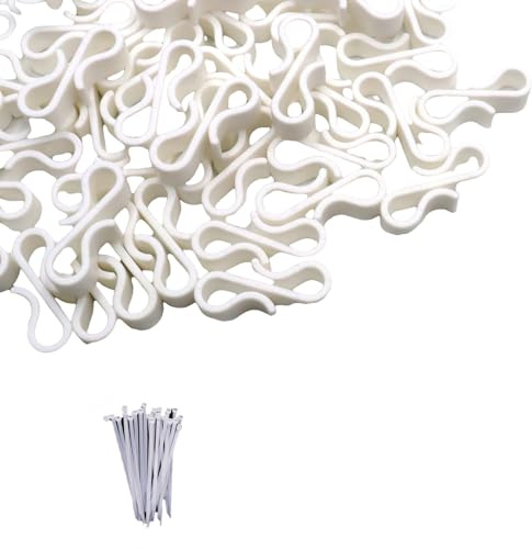 LEADSDGE Lot de 120 crochets miniatures de suspension de gouttière pour gestion extérieure en forme de S, organiseurs de câbles de jardin, pinces à outils d'électricien