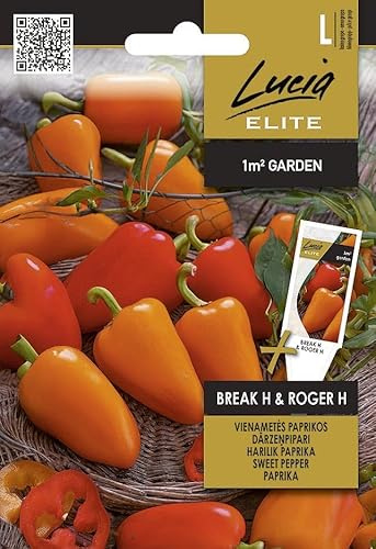 Lucia Elite | Peperone - BREAK H*ROGER H Sementi per orto | Ibridi precoci dolci aromatici | Per balcone serra e pieno campo | Miscela semi di peperone | 1 bustina