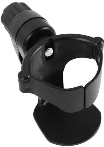 Gatuida Portavasos para Coche de Plástico Negro Soporte Abrazadera Ajustable para Barandillas Adecuado para Vehículos Caravanas y Barcos Fácil de Instalar Paquete de 2 Unidades