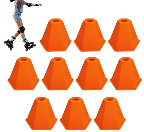 10-teilige, Gut Sichtbare Allwetter-Fußball-Agility-Hüte, Trainingsausrüstung – Basketball-Torbegrenzung, Leichtathletik-Trainingsgerät, Flacher Polyethylenpfosten | Zuverlässige Ausrüstung Für Garten