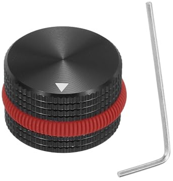 QUARKZMAN 6mm Rundes Loch Gitarrenknöpfe Aluminiumlegierung, 6.0mm x 25.0mm x 15.5mm Audio-Knopf Drehknopf Metall Potentiometer Knöpfe mit Schraubenschlüssel und Gummiring, Schwarz+Dunkelrot