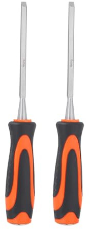 QUARKZMAN 2 Piezas Formón De Madera 1/4 Herramientas De Carpintería | Acero CR-V, Filo Biselado, Con Mango De Plástico, Para Tallar Proyectos DIY De Carpintería