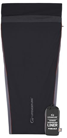 Lifeventure 100% Seide, ultimativer Schlafsackeinsatz, Reise- und Campingdecke mit Polygiene zur alleinigen Verwendung oder um dem Schlafsack Wärme zu verleihen, geringes Gewicht von 160 g und