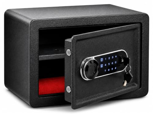 Bituxx Elektronischer Smart Tresor Safe Möbeltresor Wandtresor mini klein 25L mit Touch-Bedienfeld, PIN-Code & Schlüssel