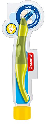 Ergonomischer Tintenroller für Linkshänder - STABILO EASYoriginal in limone/grün - Schreibfarbe blau (löschbar) - inklusive Patrone