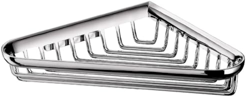 Emco SYSTEM2 Duschkorb eckig zum Schrauben, hochwertige Duschablage aus Metall und Kunststoff, Duschorganiser für Badutensilien, chromfarben - chrom