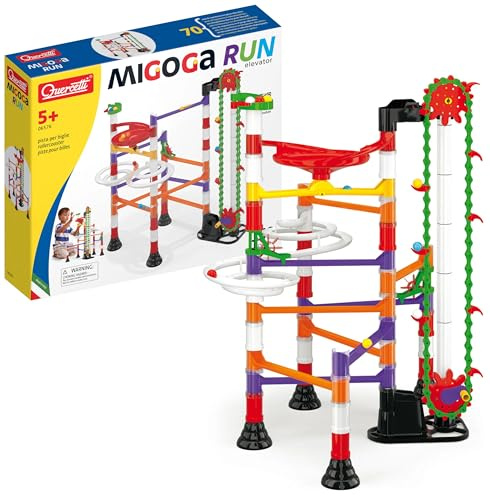Quercetti-6576 Migoga Marble Run Elevator-Circuito de canicas, Juego Educativo de construcción, Multicolor, Medium (6576)