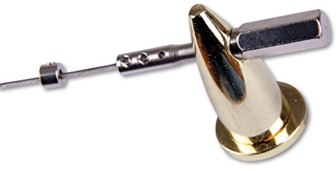 Niro - Juego de tensores de cable para pared y techo, aprox. 5 m, sistema de fijación de cortinas, color dorado