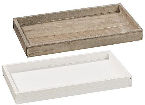 Holztablett Basic 30 x 16 x 3 cm, weiss