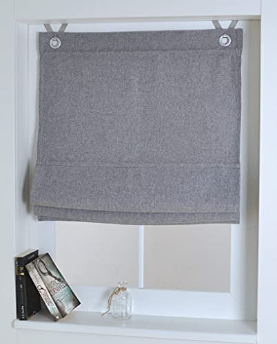 Raffrollo Ösenrollo Dimout grau ca. 45 x 130 cm