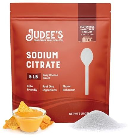 Judee's Gluten Free Sodium Citrate Powder - Keto-Friendly, Nut-Free Cheese Emulsifier - Bulk Sodium Citrate Cooking Aid - 80 Oz